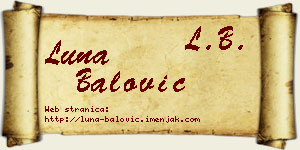 Luna Balović vizit kartica